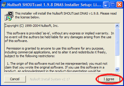 shoutcast serverio instaliavimas licenzija sutikti
