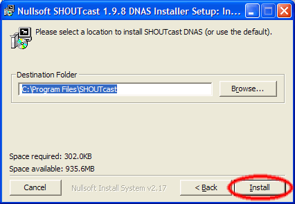 shoutcast serverio instaliavimas sisteminio kelio nurodymas