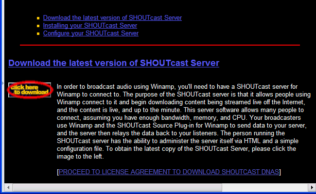 shoutcast serverio diegimas winamp internetiniui radijui
