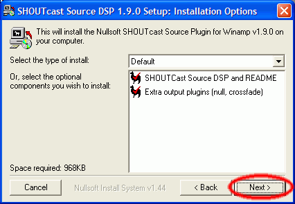 radijas internete diegimas shoutcast dsp pluginas