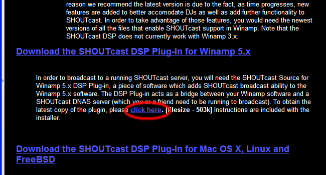 internetines radijos instaliavimas shoutcast dsp plug-in